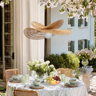 Outdoor Whisper Leaf Rattan Pendant Light