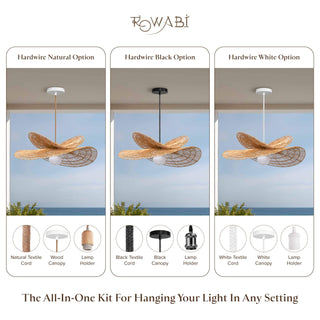 Outdoor Whisper Leaf Rattan Pendant Light