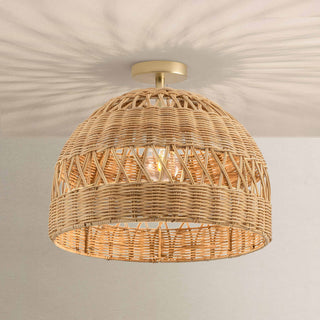 Radiant Rattan Flush Mount Light
