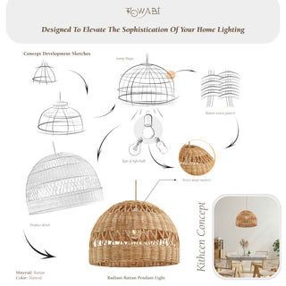 Radiant Rattan Pendant Light