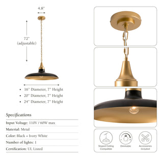 Natalia Black Dome Pendant Light