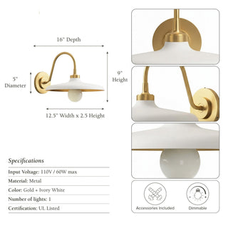 Arcoris White Metal Sconce