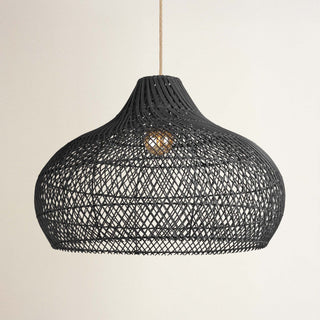 Kloe Black Rattan Pendant Light