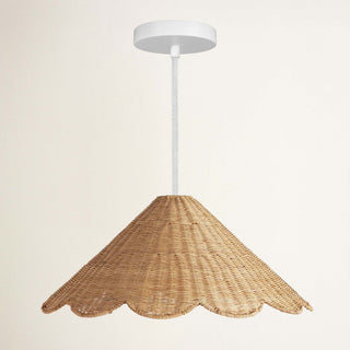 Outdoor Daisy Cone Rattan Pendant Light