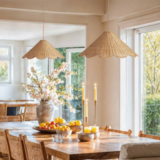 Daisy Cone Rattan Pendant Light