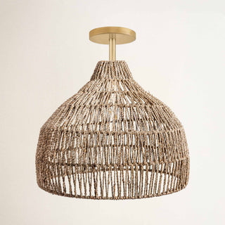 Dreamy Palm Fibers Flush Mount Light