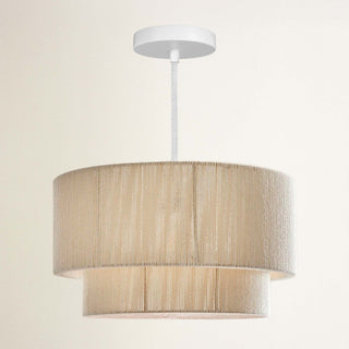 Luminous White Rattan Pendant Light