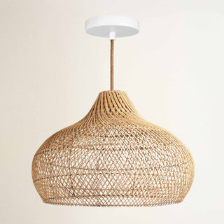 Outdoor Kloe Black Rattan Pendant Light