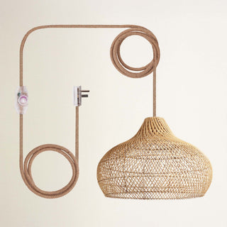 Kloe Black Rattan Pendant Light