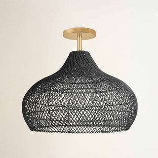 Kloe Rattan Flush Mount Light