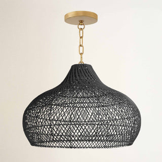 Kloe Black Rattan Pendant Light