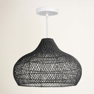 Kloe Black Rattan Pendant Light