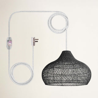 Kloe Black Rattan Pendant Light