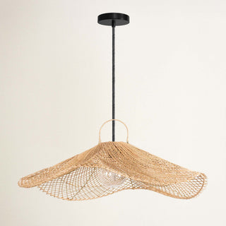 Outdoor Lotus Pad Rattan Pendant Light