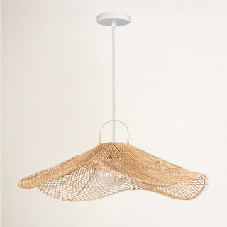 Outdoor Lotus Pad Rattan Pendant Light
