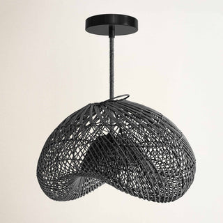 Outdoor Sepherina Black Rattan Pendant Light