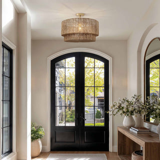 Luminous White Lace Flush Mount Light