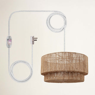Luminous White Rattan Pendant Light