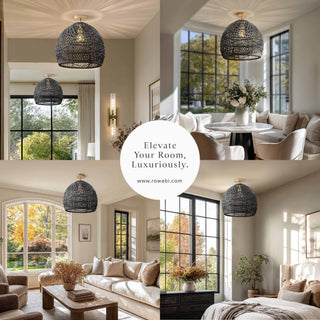 Santana Black Flush Mount Light