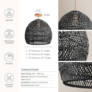 Santana Black Flush Mount Light