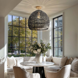 Santana Black Flush Mount Light