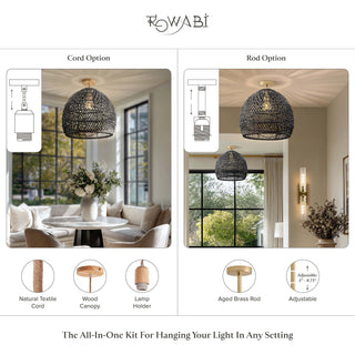 Santana Black Flush Mount Light