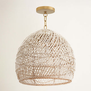 Santana Black Rattan Round Pendant Light