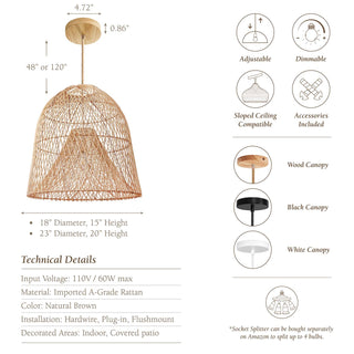Santa Barbara Rattan Pendant Light