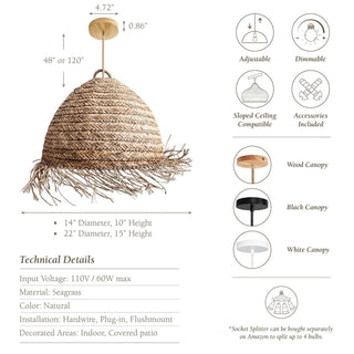 Selene Seagrass Pendant Light