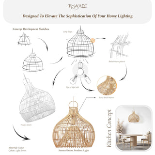 Serena Rattan Dome Light