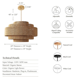 Starry Rattan Pendant Light