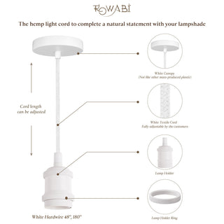 White Hardwire Hanging Pendant Light Kit